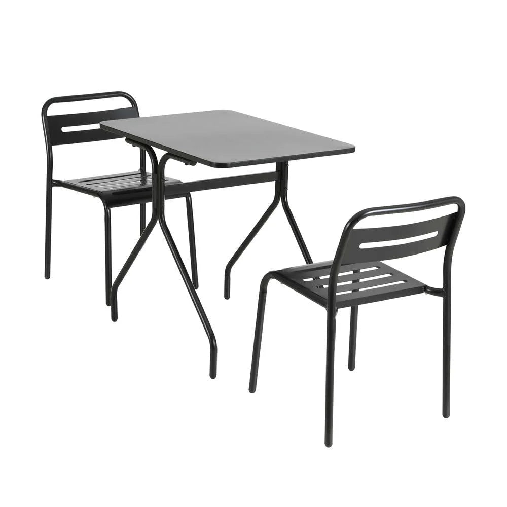 Outdoor Bistro Set 3PC Patio Furniture Steel Table