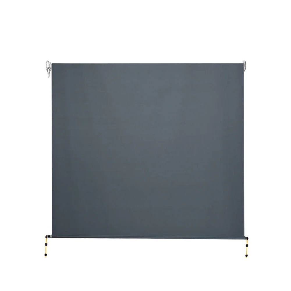 Grey 1x2 retractable awning with motorised awning cover and roller tube