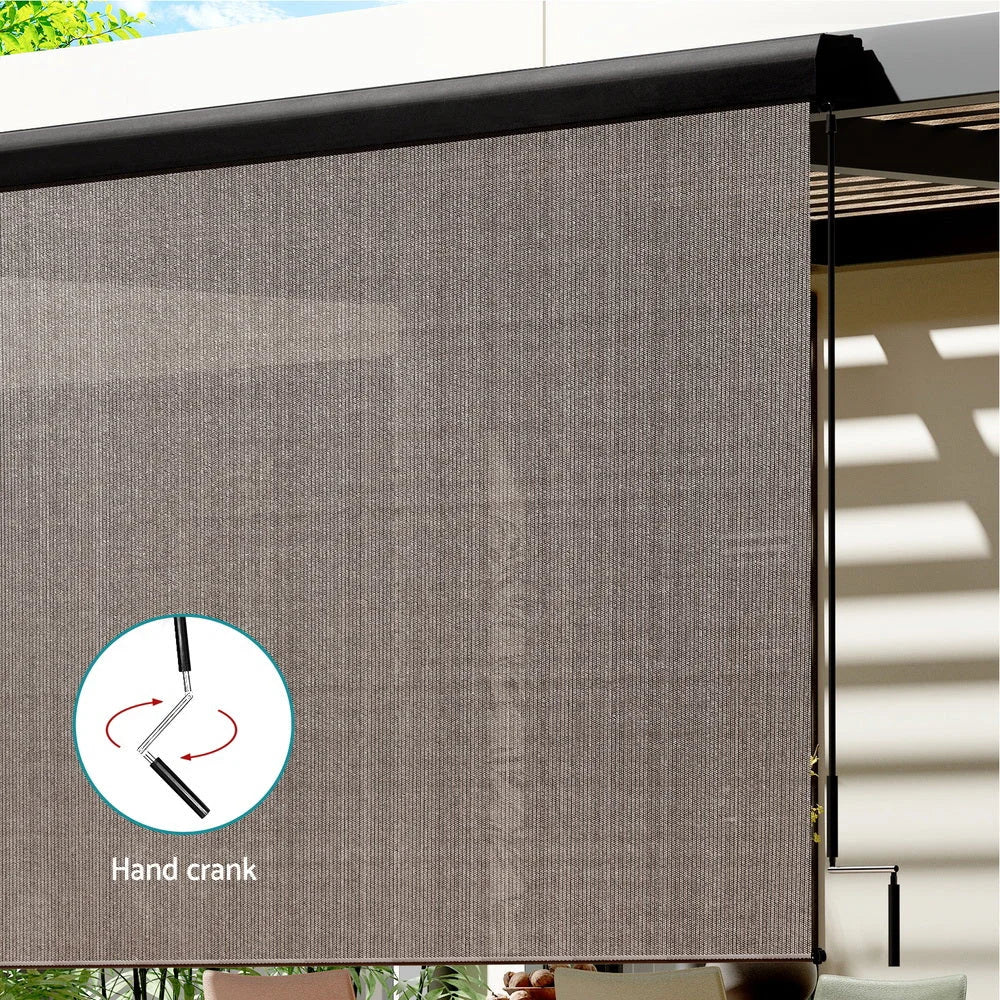 Outdoor Blinds Light Filtering Roll Down Awning Shade