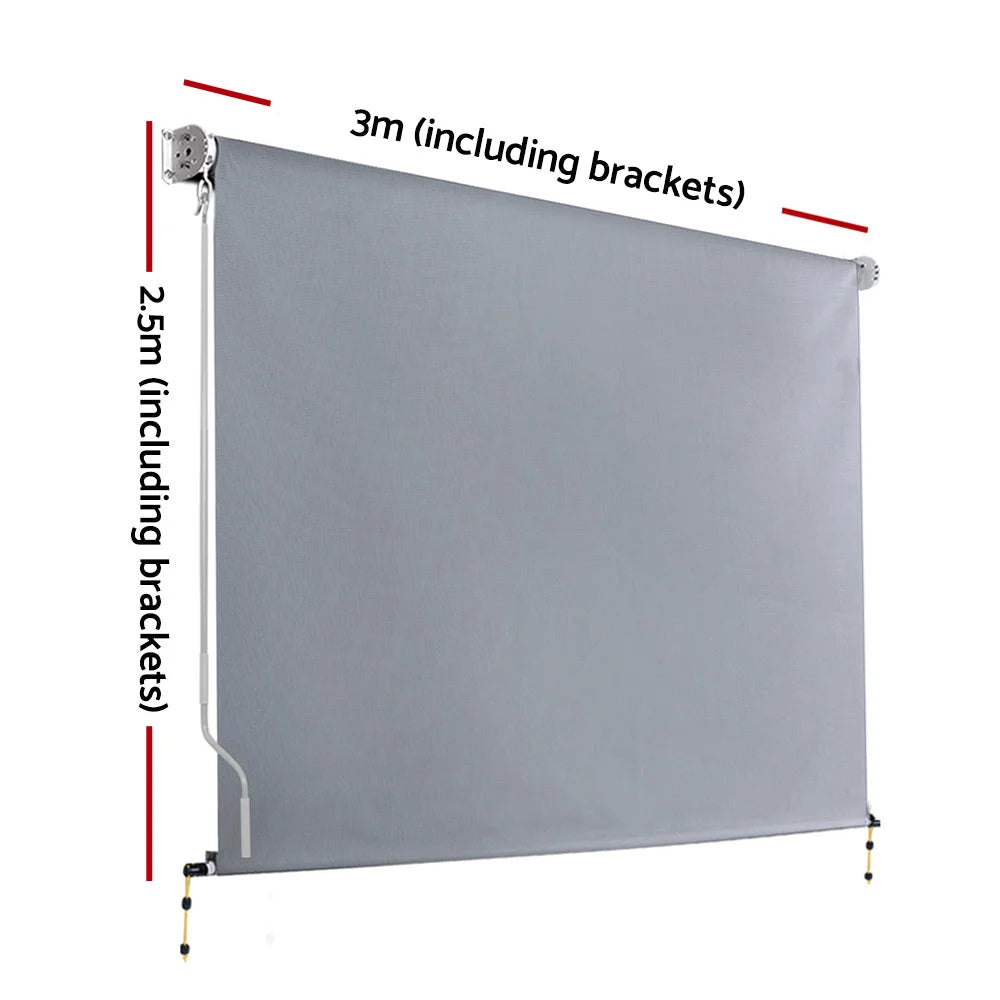Grey 3x2 window door awning with window canopy cover and metal frame