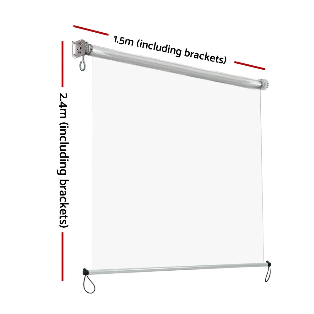Outdoor blinds transparent with roll down awning window