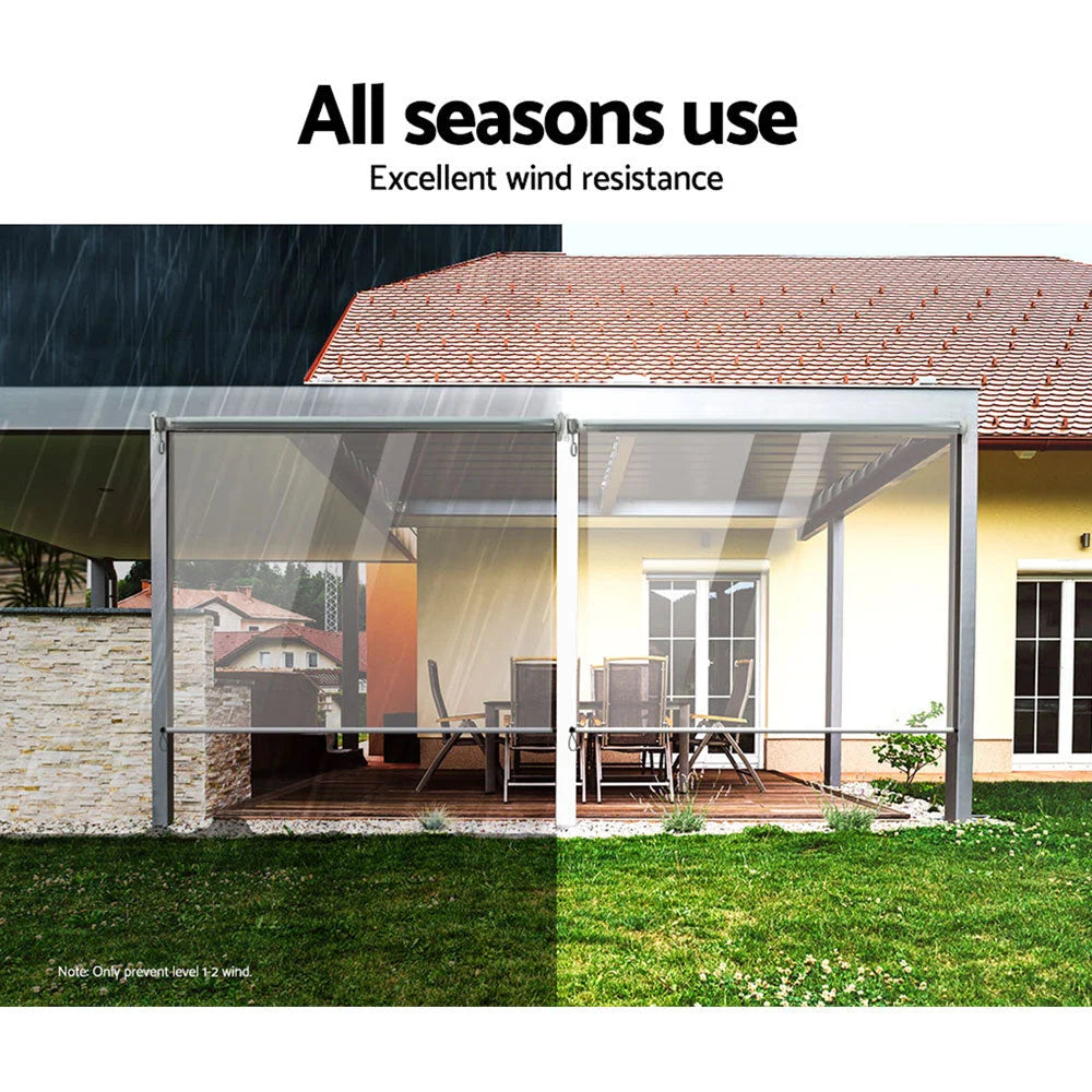 5x2 retractable awning with wall brackets and extended sunshade canopy