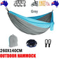 Grey 260x140cm outdoor hammock with fabric hammock bed and hanging ropes