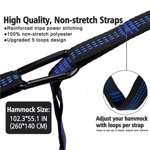 Outdoor Camping Hammock Lightweight 260x140cm Portable