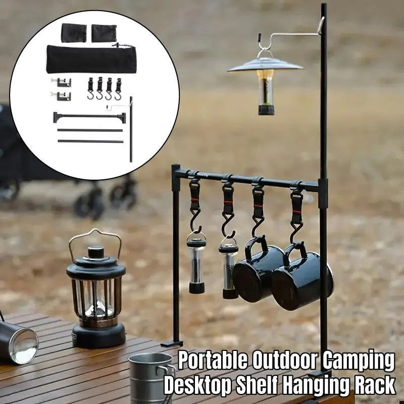 Camping Hanging Rack Desktop Shelf Table Side Storage