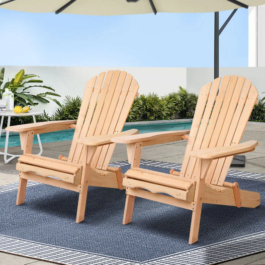 Outdoor Chairs Set of 2 Patio Furniture Beach Adirondack