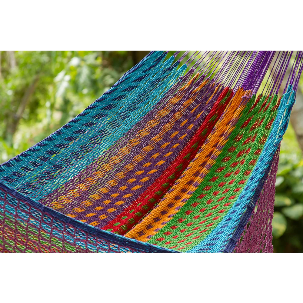 Outdoor Cotton Mayan Legacy Hammock with Hand Crocheted
