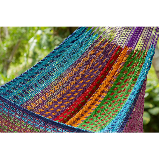 Outdoor Cotton Mayan Legacy Hammock with Hand Crocheted