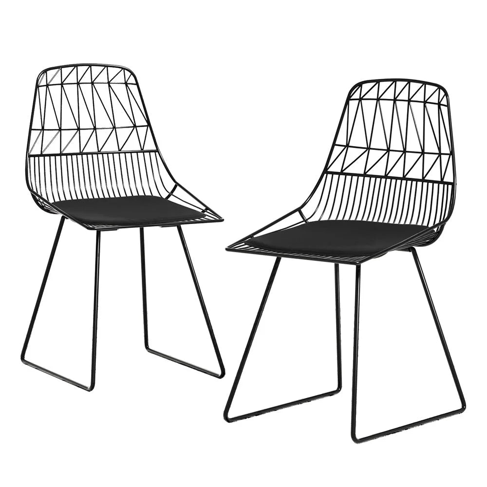 Outdoor Dining Chairs 2PC Steel Lounge Chair Patio Garden