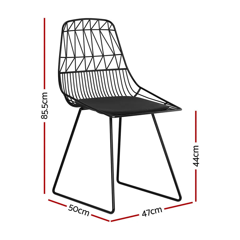 Outdoor Dining Chairs 2PC Steel Lounge Chair Patio Garden