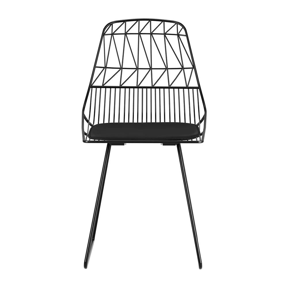 Outdoor Dining Chairs 2PC Steel Lounge Chair Patio Garden