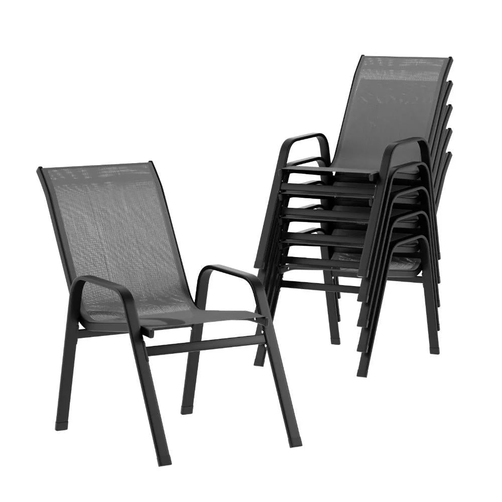 Outdoor Dining Chairs Set 6PC Stackable Lounge Chair Patio