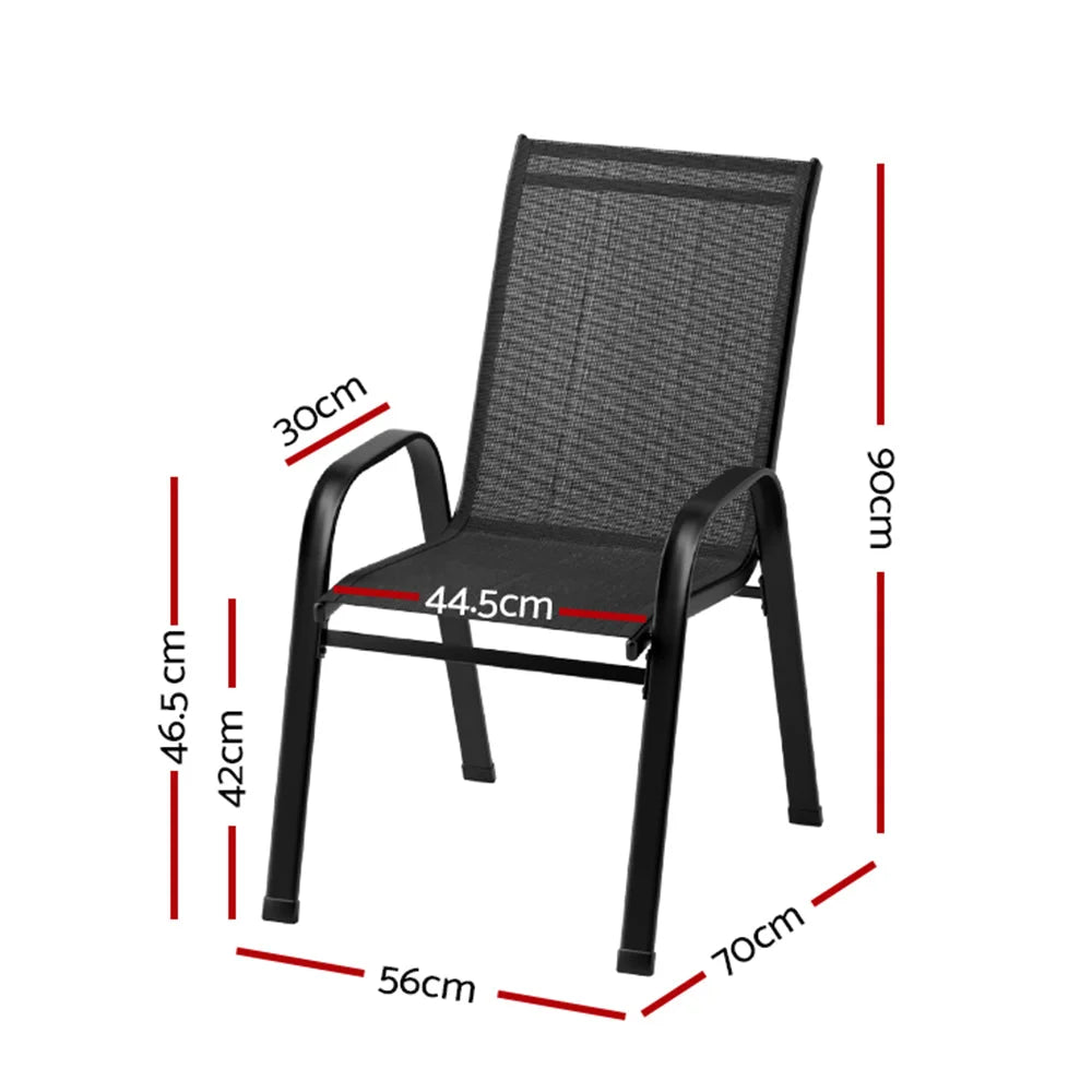 Outdoor Dining Chairs Set of 2 Stackable Lounge Patio