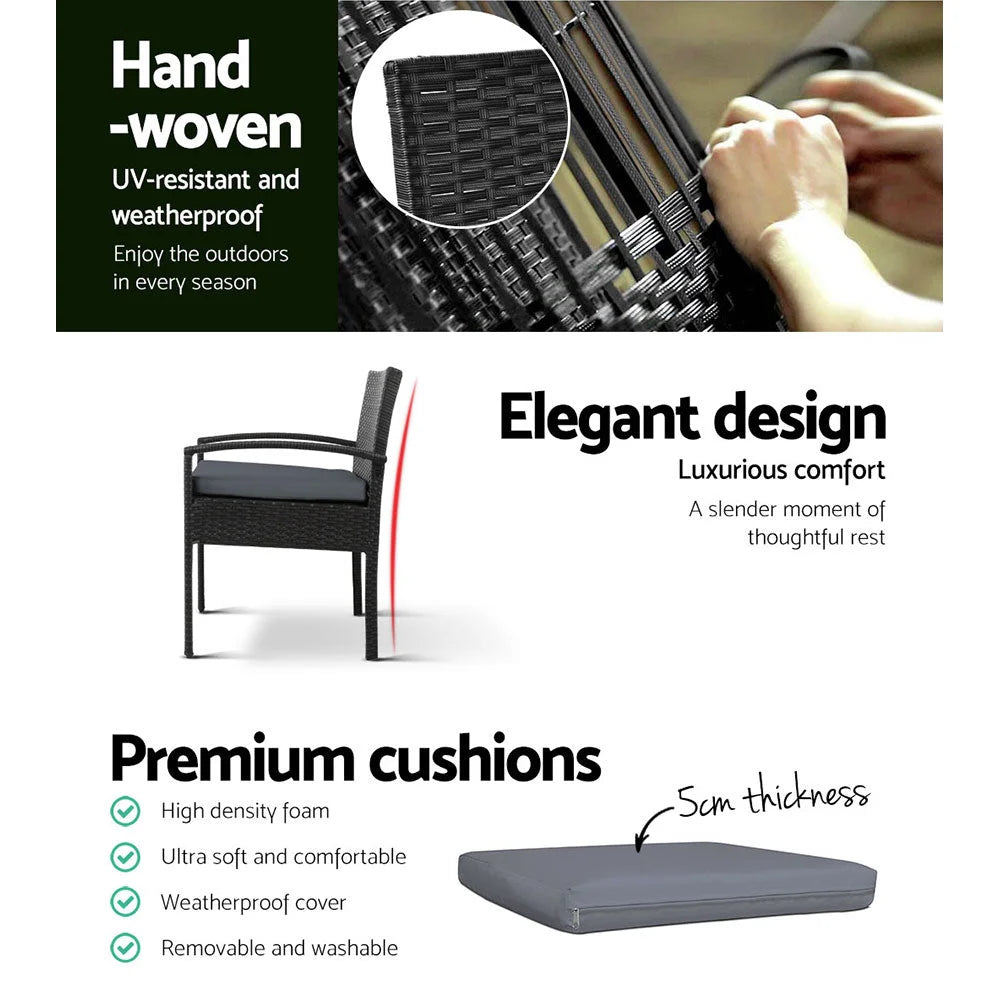 Outdoor Dining Chairs Set of 2 Wicker Patio Garden Lounge