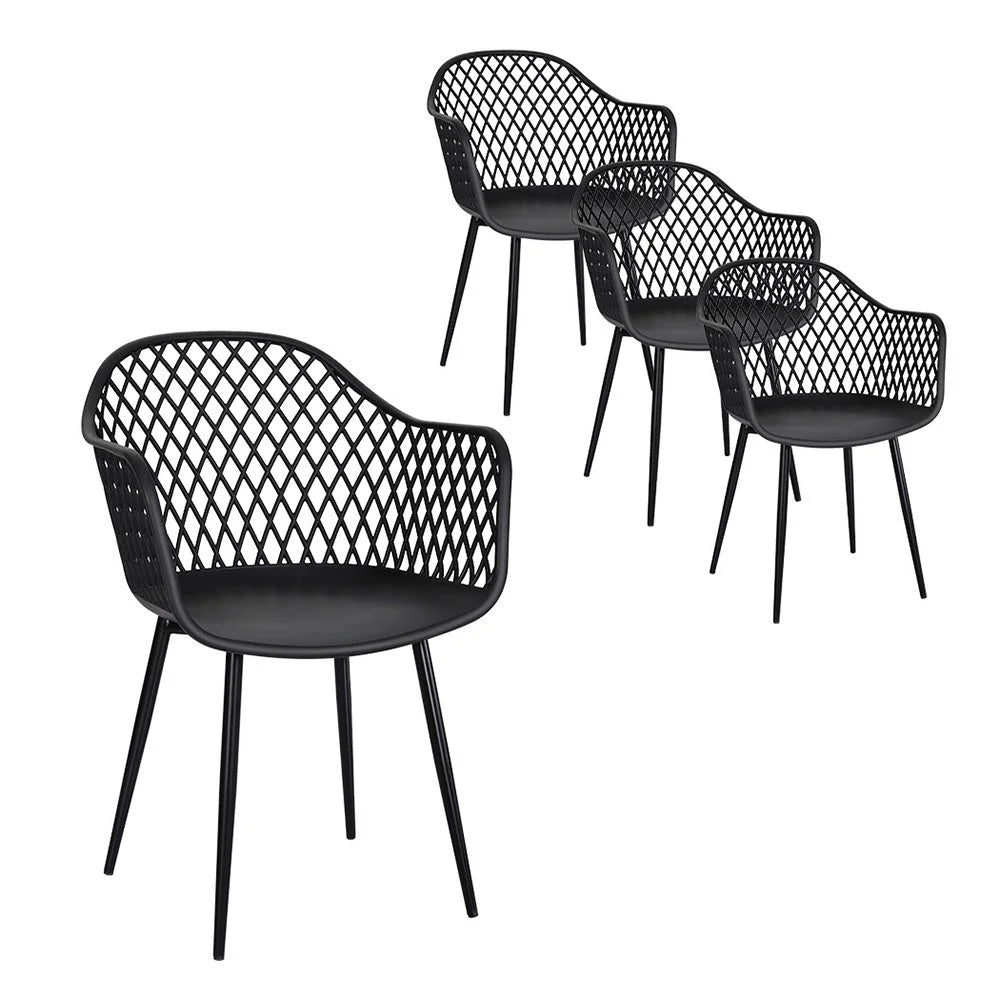 Outdoor Dining Chairs Set of 4 PP Lounge Chairs Patio