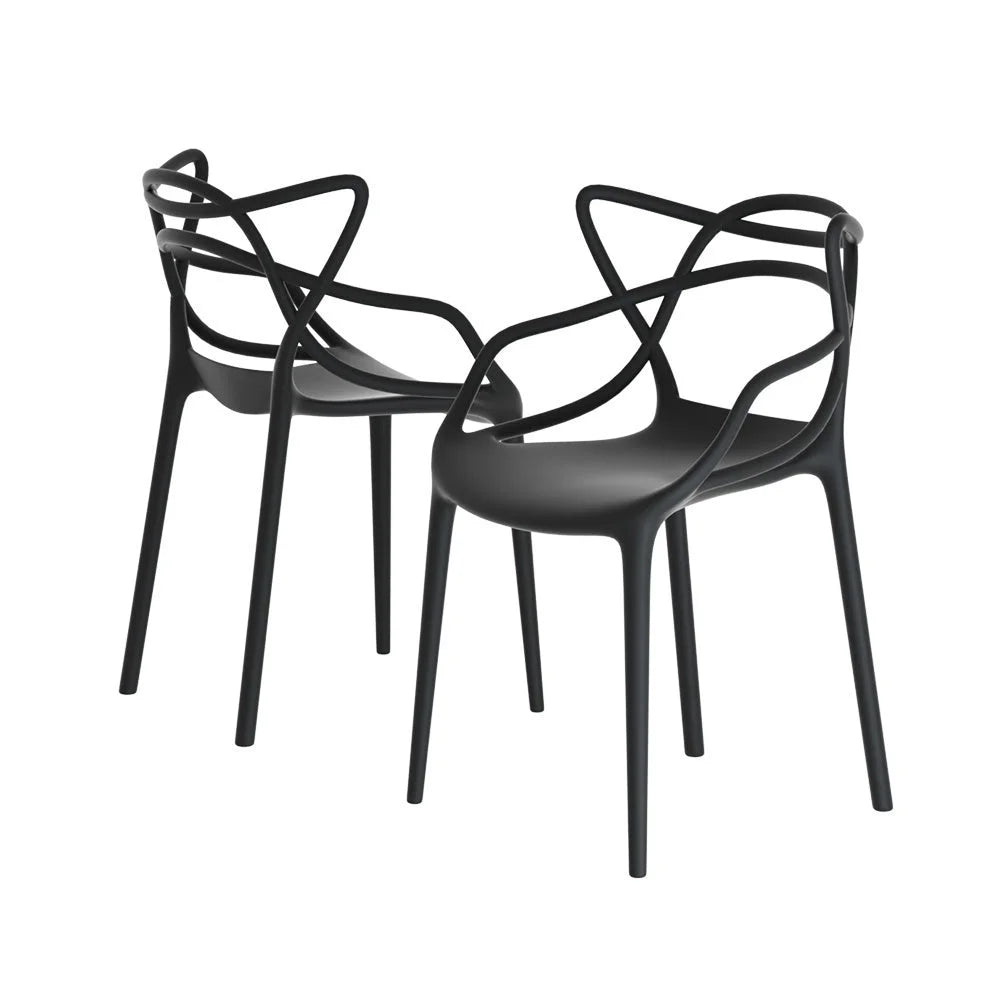 Outdoor Dining Chairs Set of 4 PP Portable Stackable Patio