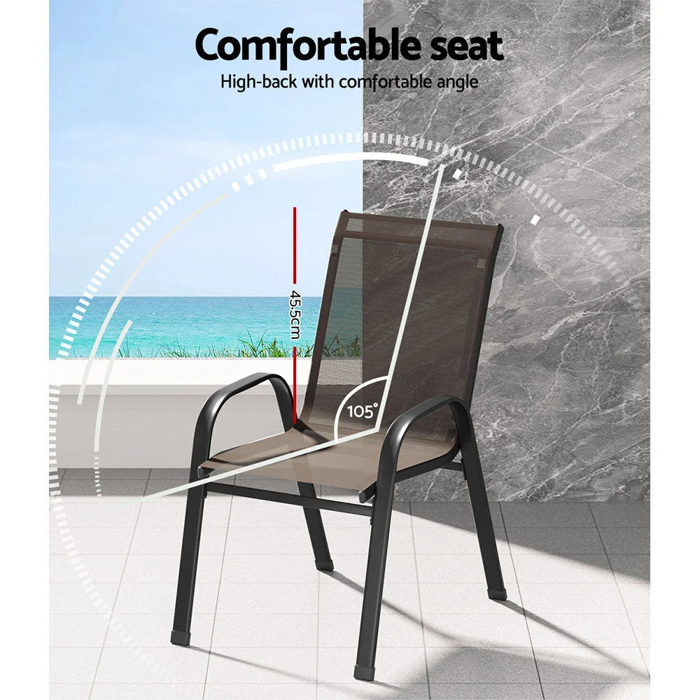 Brown dining chair set