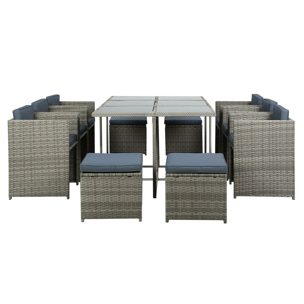 Dining table with outdoor chairs setting patio