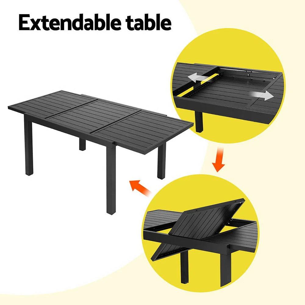 Black dining table set