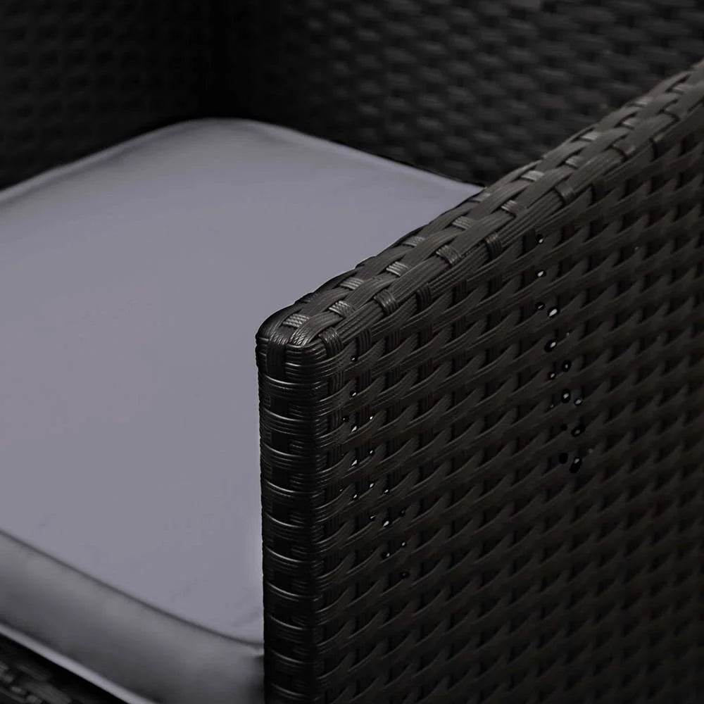 Outdoor Dining Set 5 Piece Wicker - Black - Outdoor