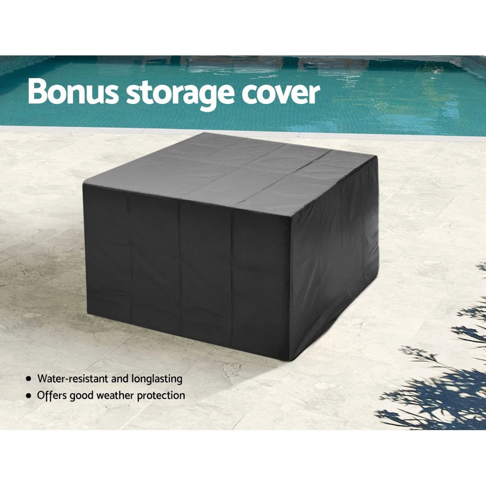 Outdoor Dining Set 9-Piece Wicker Table Chairs Setting