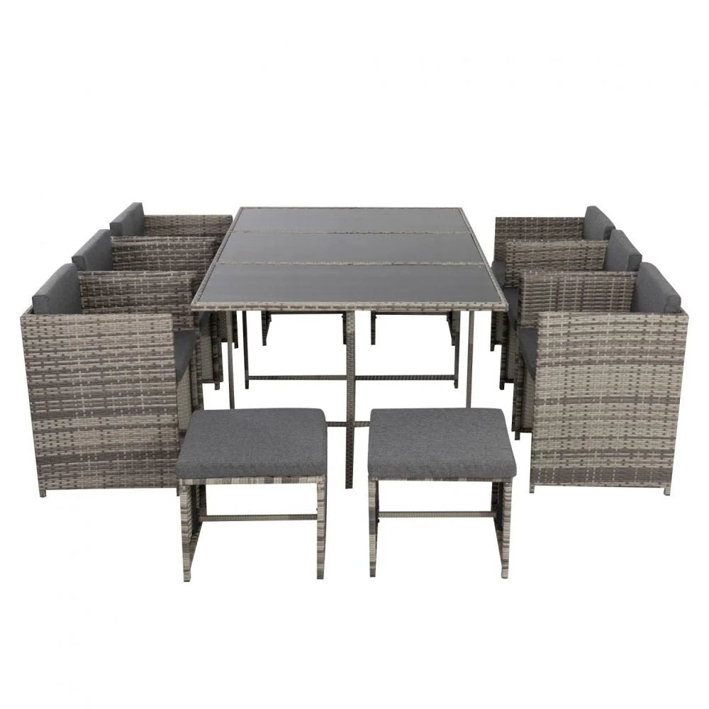 Outdoor Dining Set Bali 11PC - Grey
