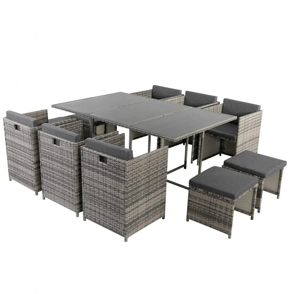 Outdoor Dining Set Bali 11PC - Grey