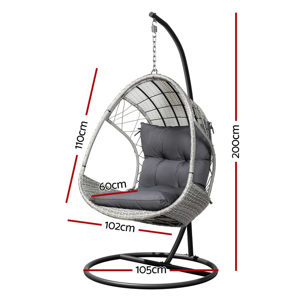 Outdoor Egg Swing Chair Wicker Furniture Pod Stand