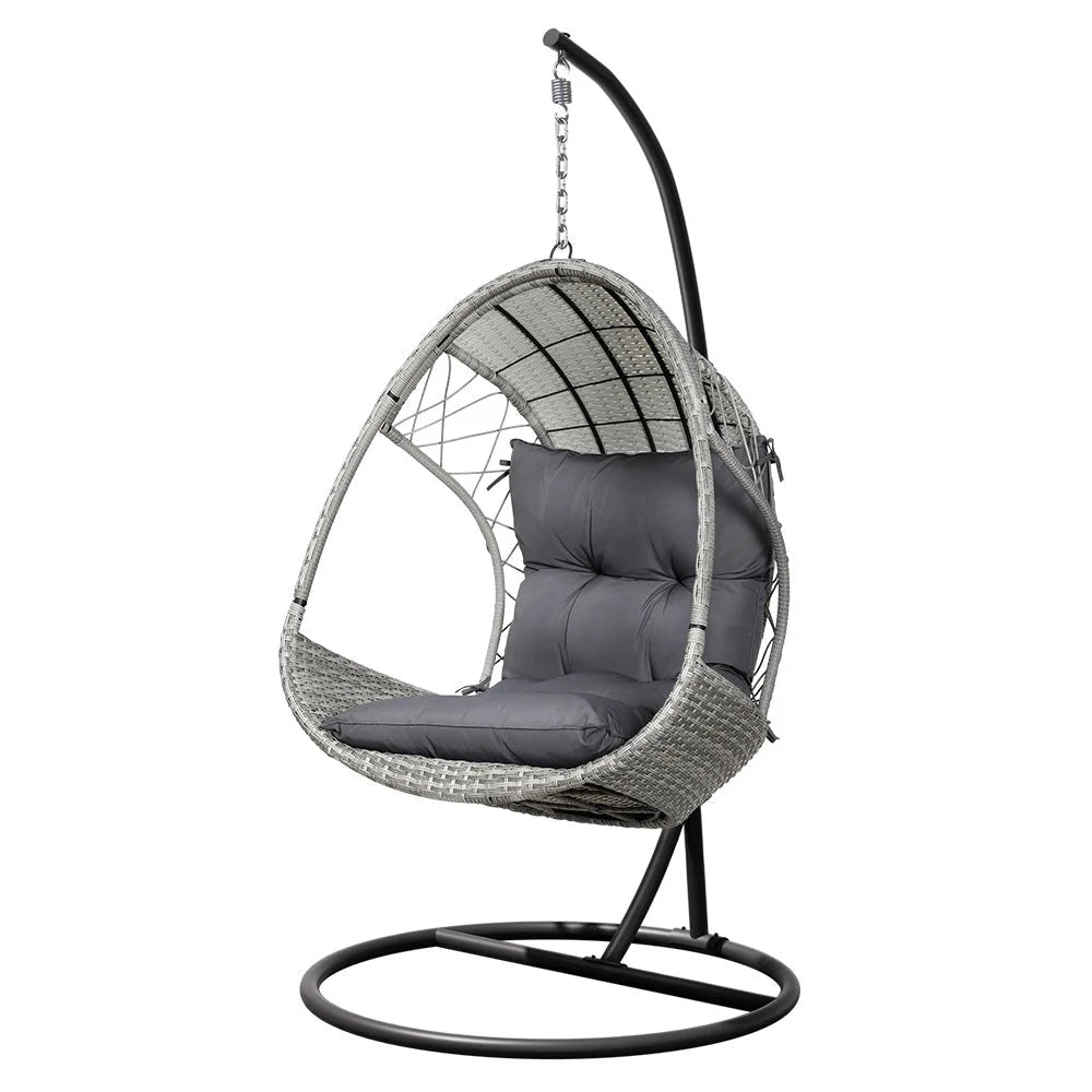 Outdoor Egg Swing Chair Wicker Furniture Pod Stand