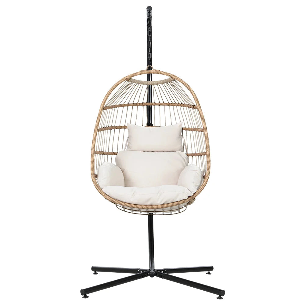 Outdoor Egg Swing Chair Wicker Rope Furniture Pod Stand