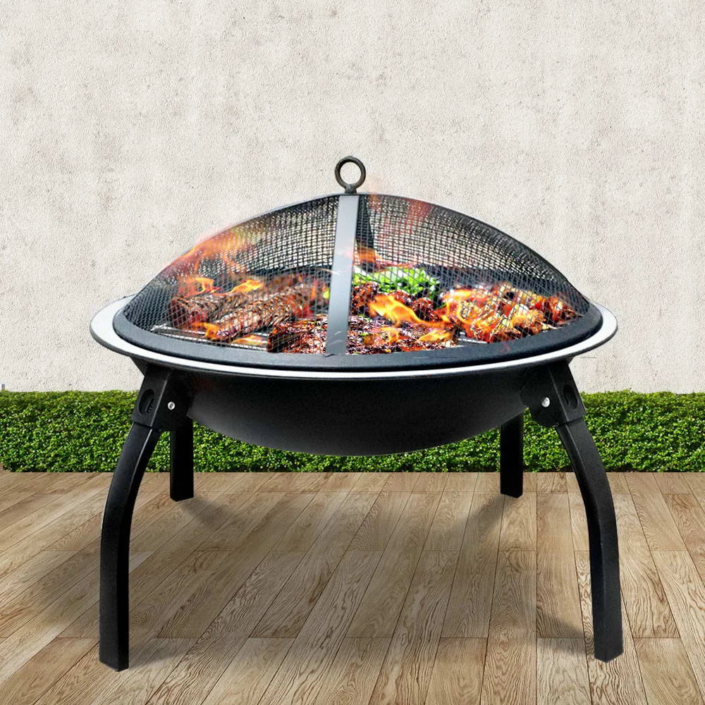 Outdoor fire pit with inch foldable fireplace w