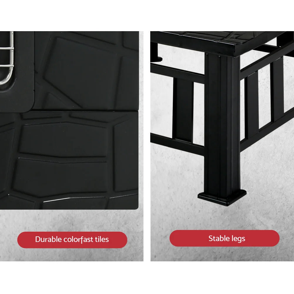 Outdoor Fire Pit BBQ Table Grill Fireplace - Stone Pattern