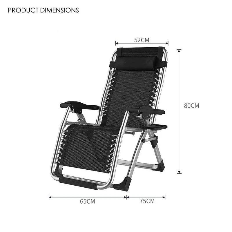 Outdoor Folding Reclining Garden Beach Chair Kingsize Sun
