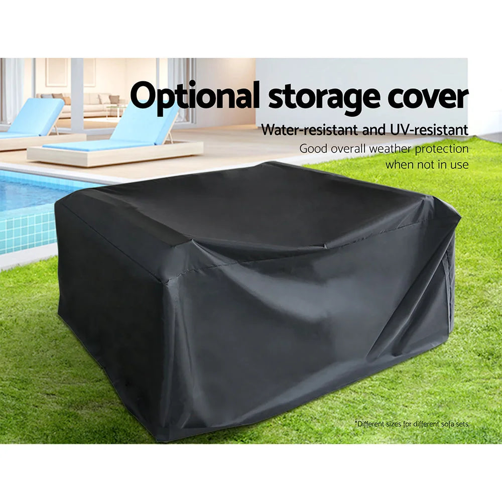 Outdoor Furniture 11PC Sofa Set with Storage Cover Wicker