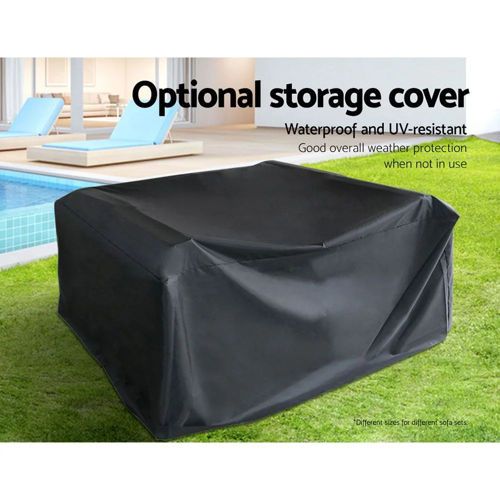 Outdoor Furniture 13PC Sofa Set with Storage Cover Wicker