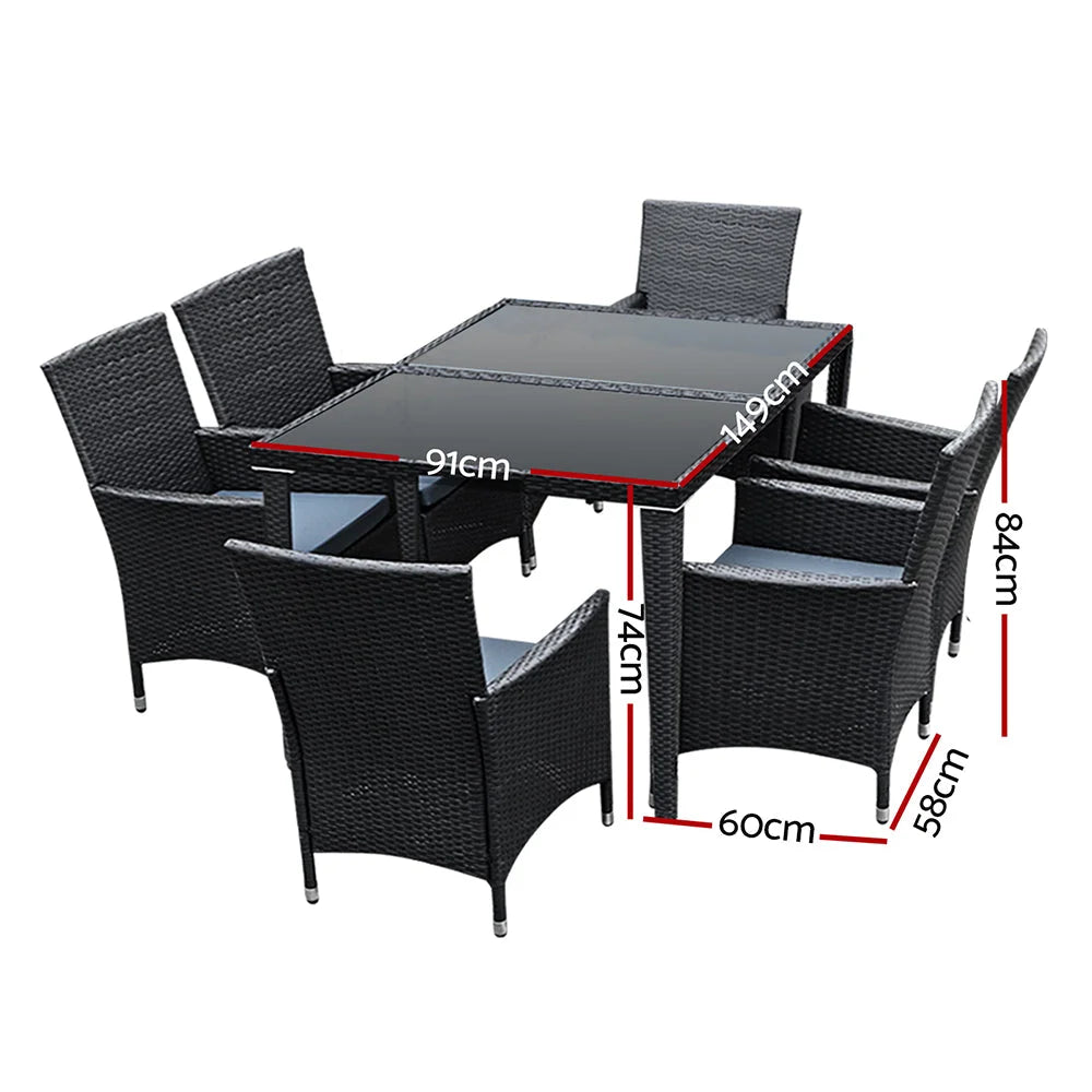 Outdoor Furniture 7PC Dining Set - Gardeon