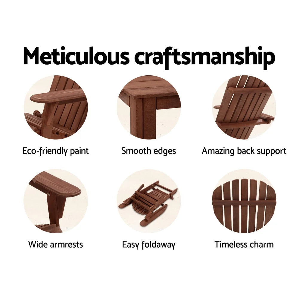 Outdoor Furniture Beach Chair Wooden Adirondack Patio