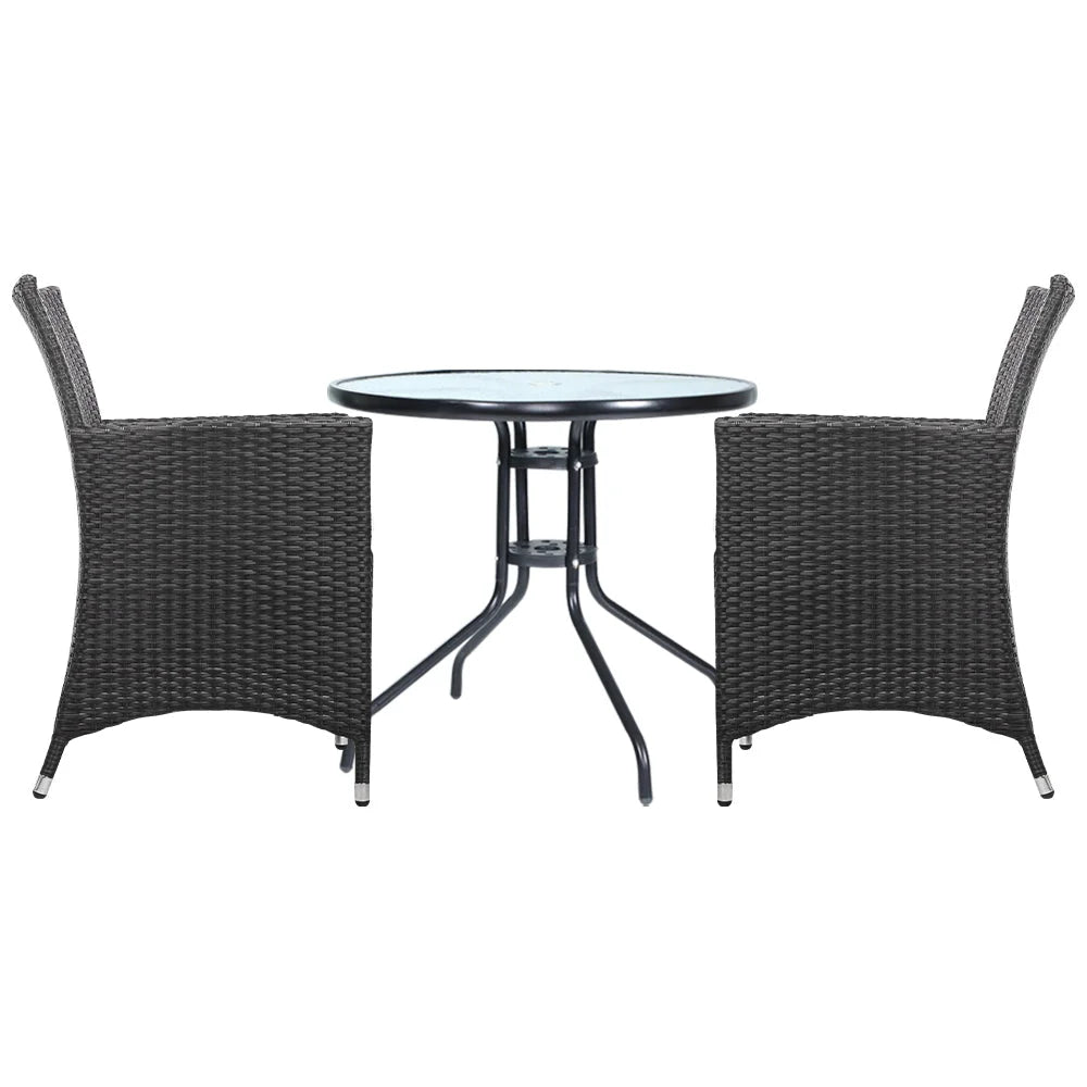 Outdoor Furniture Bistro Dining Chair Table Wicker Patio