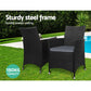 Wicker outdoor dining table and chairs set