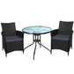 Wicker dining table with outdoor bistro chair patio