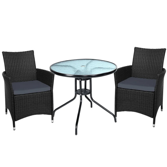 Outdoor Furniture Bistro Dining Chair Table Wicker Patio