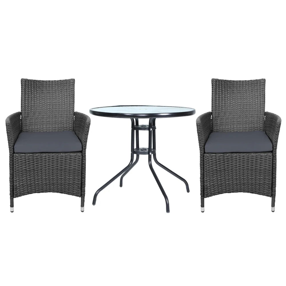 Outdoor Furniture Bistro Dining Chair Table Wicker Patio