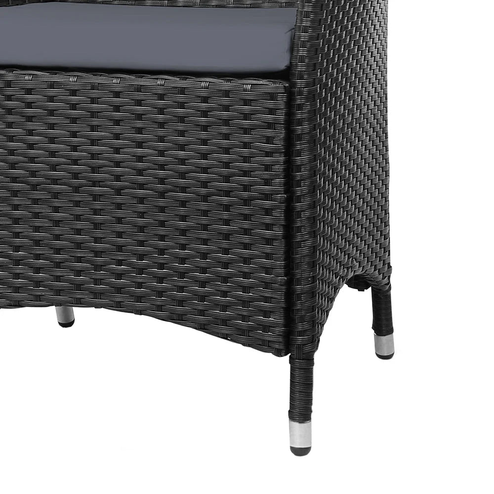 Dining table with outdoor bistro chair patio setting
