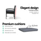 Outdoor sofa set with modular seats and cushion backs