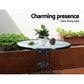 Black wicker outdoor sofa set with modular seats and cushion backs