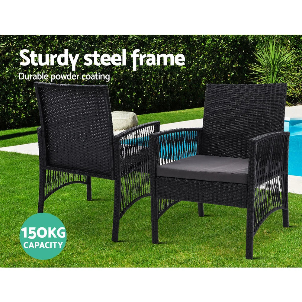 Outdoor Furniture Dining Chairs Wicker Garden Patio Cushion