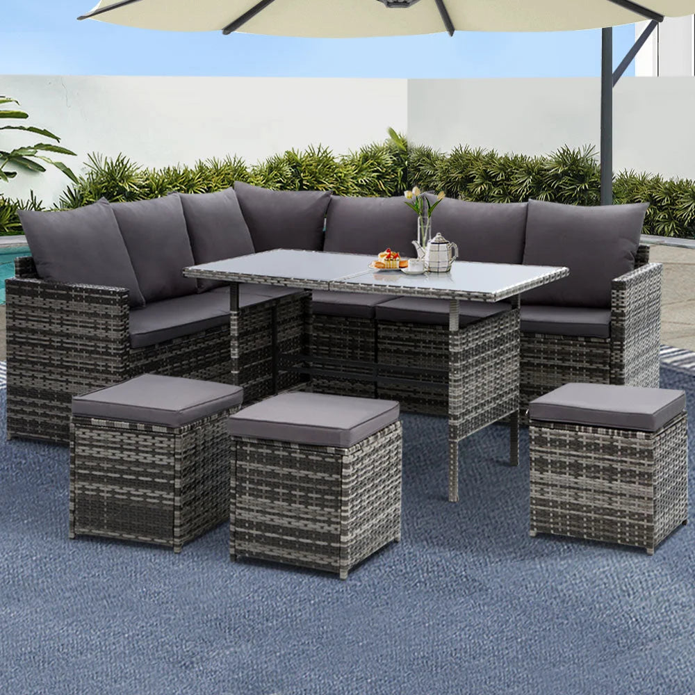 Outdoor Furniture Dining Setting Sofa Set Lounge Wicker 9