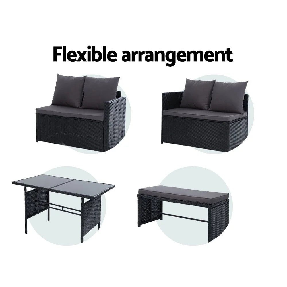 Outdoor Furniture Dining Setting Sofa Set Wicker 8 Seater