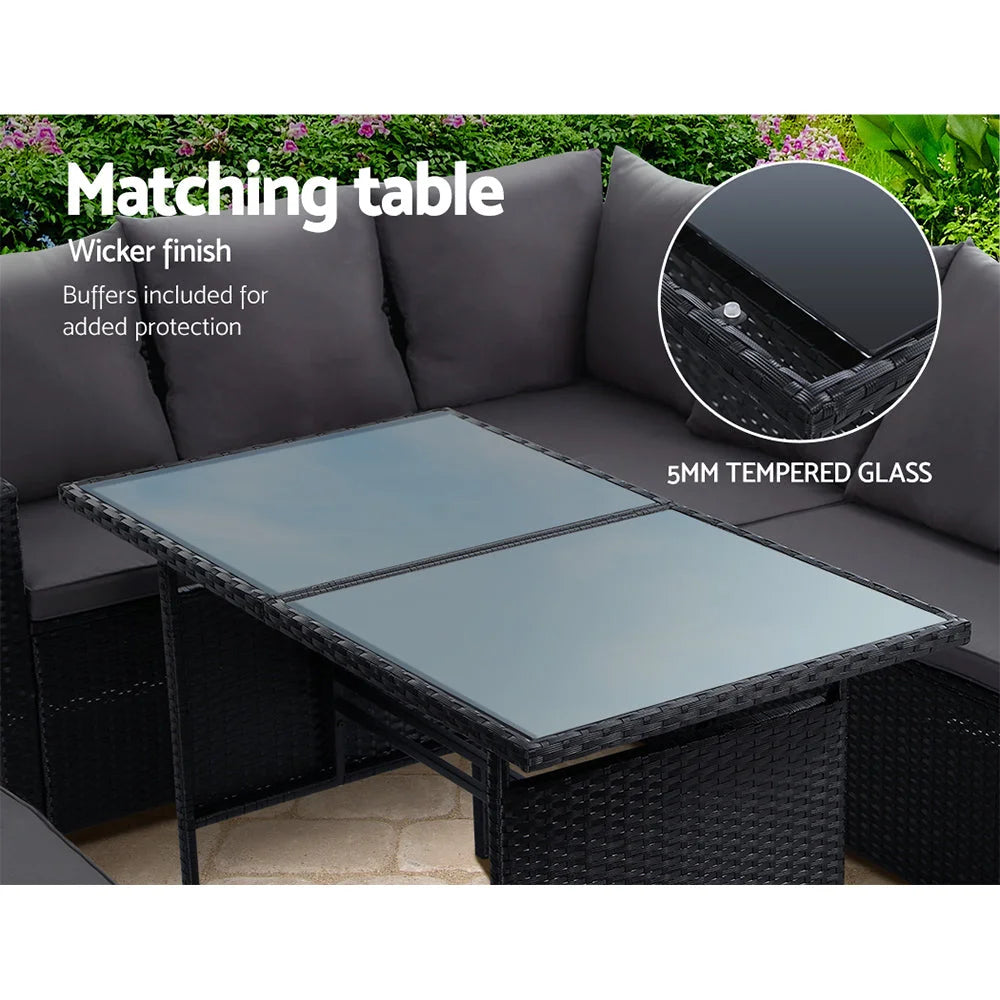 Furniture Dining Setting Sofa Set Wicker 8 Seater