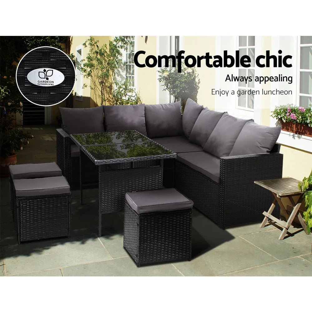 Outdoor Furniture Dining Setting Sofa Set Wicker 9 Seater